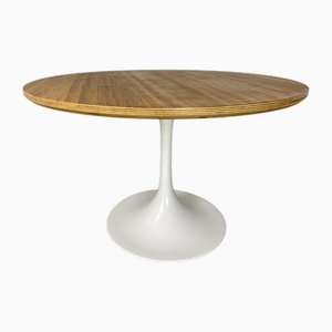 Mid-Century Modernist Space Age Tulip Table with Oak Top, 1960s