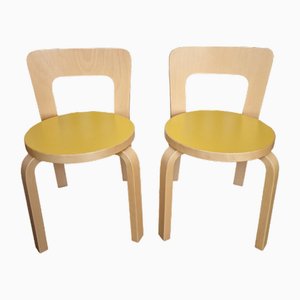 N65 Stühle von Alvar Aalto für Artek, 1990er, 2er Set