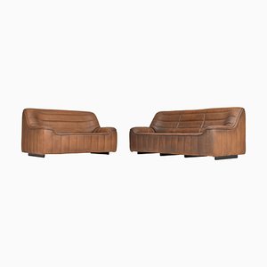 DS-84 3-Seater Sofa in Tan Buffalo Leather from de Sede, Switzerland, 1970s, Set of 2