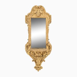 Specchio dorato con mensola