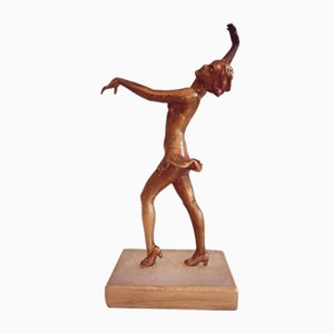 Figura de bailarina Spelter Art Déco, años 30