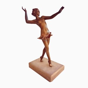Statuetta Art Deco di Spelter Dancer, anni '30