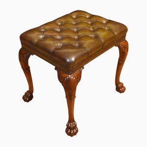 Tabouret Vintage Rembourré en Cuir