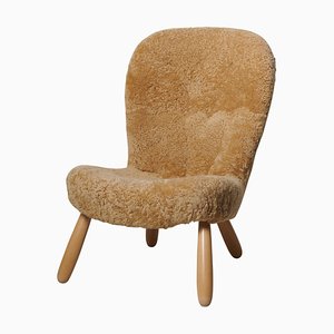 Scandinavian Modern Clam Chair attributed to Arnold Madsen, Denmark, 1940s