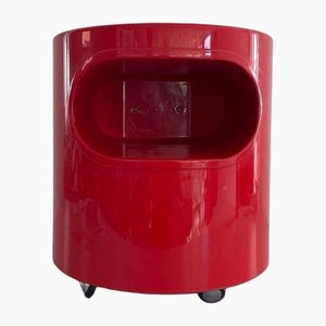 Giano Giano Vano Round Red Side Table by Emma Gismondi Schweinberger for Artemide Milan, Italy, 1970s