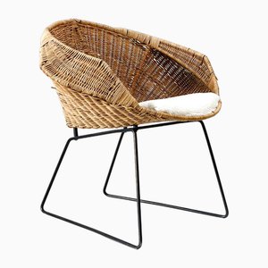 Easy Chair en Rotin et Boucle, 1970s