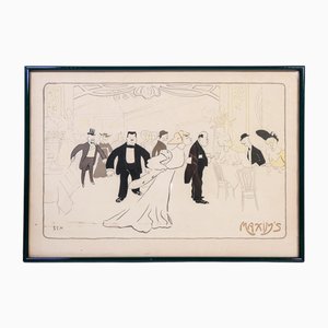 Sem o Georges Goursat, Composizione figurativa, XIX secolo, Litografia, Incorniciato