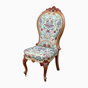 Silla de enfermería victoriana de nogal