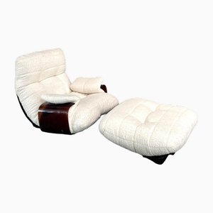 Fauteuil Marsala avec Ottomane par Michel Ducaroy pour Ligne Roset, 1970s, Set de 2