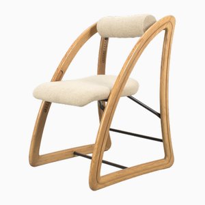 Vintage Upholstered Wood Chair