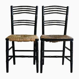 Faux Bamboo Occasional Chairs, Set of 2