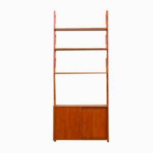 Wall Unit with Sliding Door Cabinet and Shelves in Teak by Poul Cadovius, Denmark, 1960s