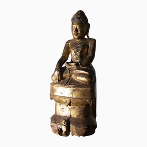 Burmesischer Künstler, Mandalay Buddha, 19. Jh., Lackiertes Holz