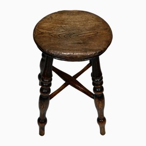 Georgian Elm Tavern Stool, 1830s