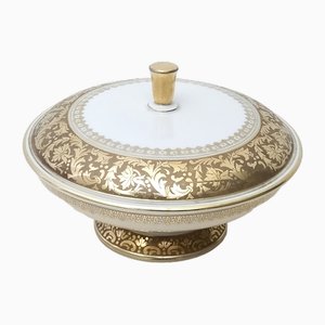 Cuenco vintage de porcelana blanca con detalles dorados de Thomas Group para Rosenthal, años 60