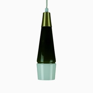 Lampade a sospensione in vetro di Bent Severin per Bent Nordsted Design / Fyens Glassworks, Danimarca, 1961, set di 2