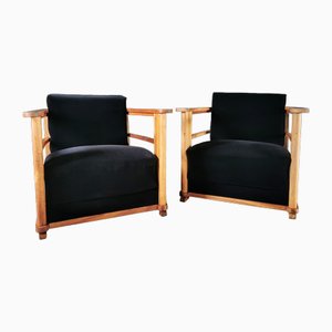 Italian Art Deco Lounge Chairs, 1920s, Set of 2