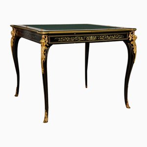 Tavolo da gioco Napoleone III in legno scuro