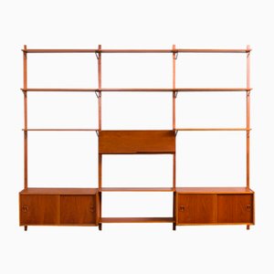 Vintage Danish 3 Bay Teak Wall Unit in the style of Poul Cadovius, 1960s