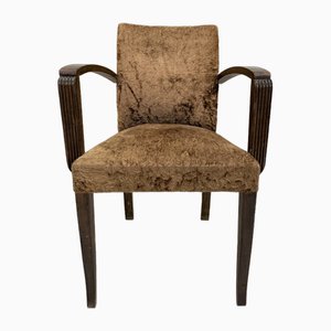 Velvet Bridge Chairs, 1930s, Set of 2