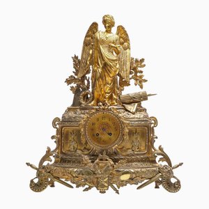 19th Century French Empire Style Ormolu Bronze Mantel Clock, 1870s