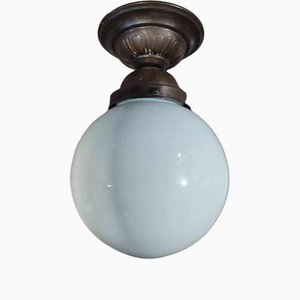 Art Deco Brass Ceiling Lamp, 1920s