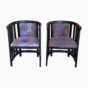 Fauteuils Art Nouveau dans le style de Josef Hoffmann, 1920, Set de 2