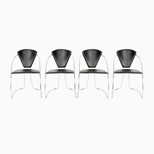 Model Linda Cantilever Chairs from Arrben, Italy, 1980s, Set of 4