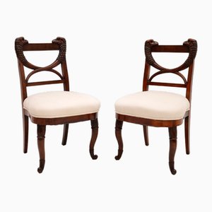 Antique Carved Side Chairs, 1790, Set of 2
