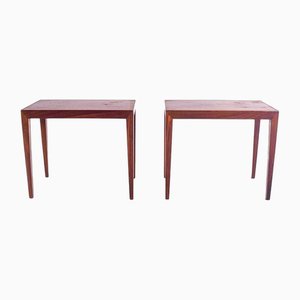 Rosewood Side Tables attributed to Severin Hansen for Haslev, 1960, Set of 2