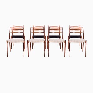 Rosewood Model 78 Dining Chairs by Niels Moller for J.L. Møllers, 1960, Set of 8