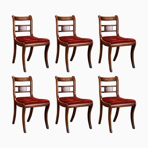 English Rosewood and Mahogany Chairs, Set of 6