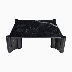 Jumbo Coffee Table in Black Marquina Marble attributed to Gae Aulenti for Knol, Italy, 1970s