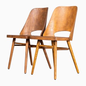 Oak Dining Chairs by Radomir Hoffman for Ton, 1950s, Set of 2