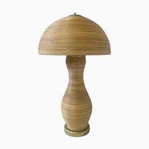 Lampada da tavolo vintage in bambù