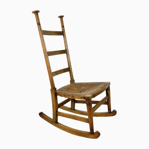 Arts and Crafts Beech and Cord Rocking Chair by Libertys