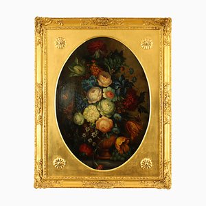 English School Artist, Floral Still Life, 19th Century, Oil on Panel, Framed