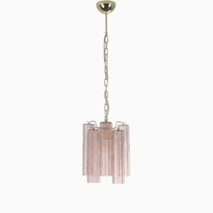Ceiling Lamp in Murano Pink Glass Trunks, 1990s