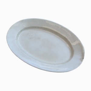Large White Oval Serving Dish, 1950