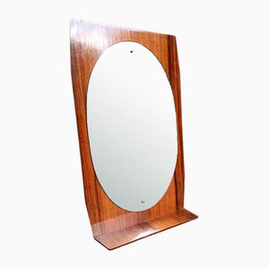 Spiegel aus Holz mit Konsole, 1960er