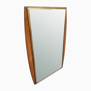 Specchio in legno e ottone, anni '60
