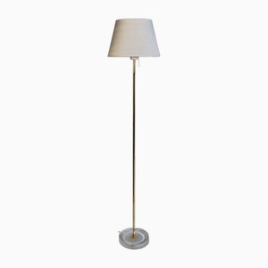 Vintage Swedish Lighting Floor Lamp in Glass and Brass from Falkenbergs Belysning, 1960s