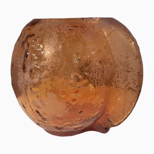 Vaso grande corroso in vetro arancione di Seguso Murano per Seguso, anni '90