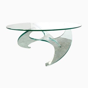 Glass Propellor Coffee Table, 1980s