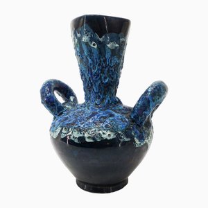 Vase Fat Lava en Céramique, Vallauris, France, 1960s