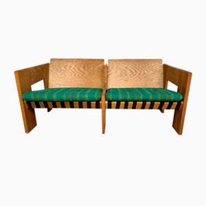 Brutalistisches dänisches Zwei-Sitzer Sofa aus Eichenholz von Tage Petersen für Wendelbo, 1960er