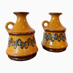 West German Mustard and Black Jugs from Strehla, 1964, Set of 2