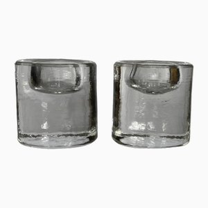 Arktia Glas Kerzenhalter von Iittala, Finnland, 1960er, 2er Set