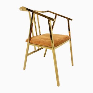 Vintage Stuhl aus Messing & Samt