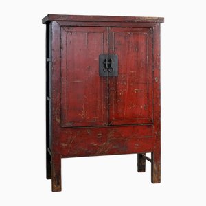 Red and Gilt Wood Shanxi Wedding Cabinet